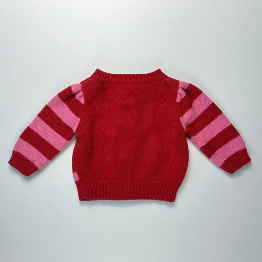 CARDIGAN ROJO Y ROSADO PARA BEBÉS | CIRCO | 6M
