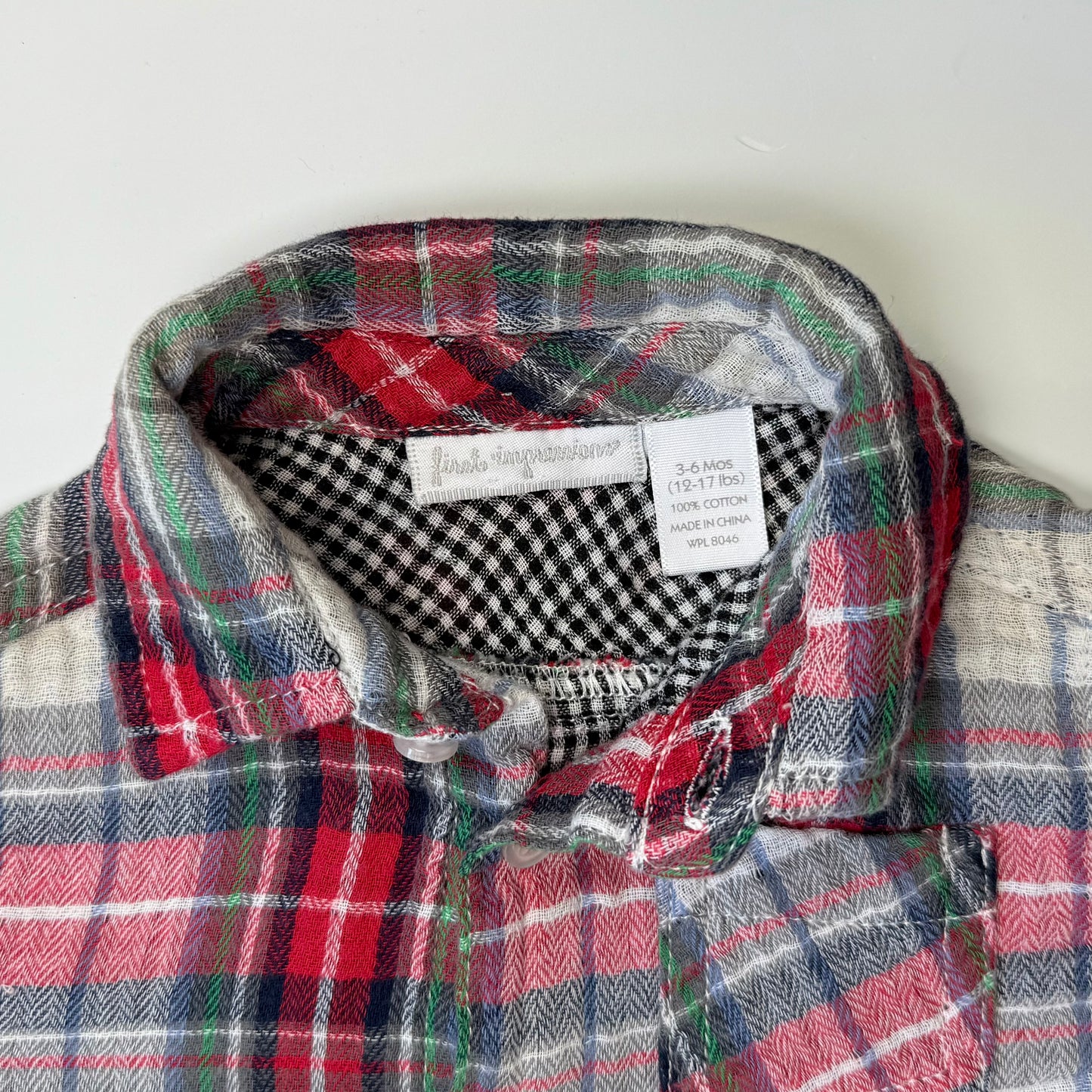 CAMISA DE CUADROS PARA BEBÉS | FIRST IMPRESSIONS | 3-6M