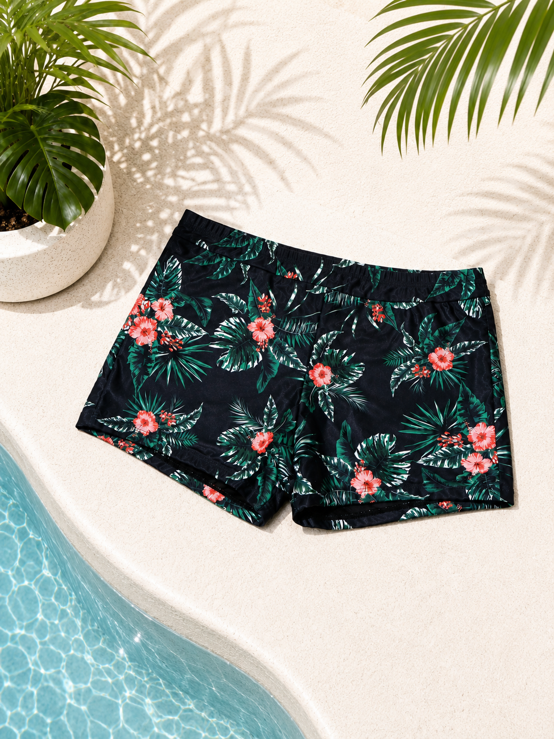 SHORT DE TRAJE DE BAÑO CON ESTAMPADO TROPICAL PARA MUJER | TEMPT ME | TALLA M