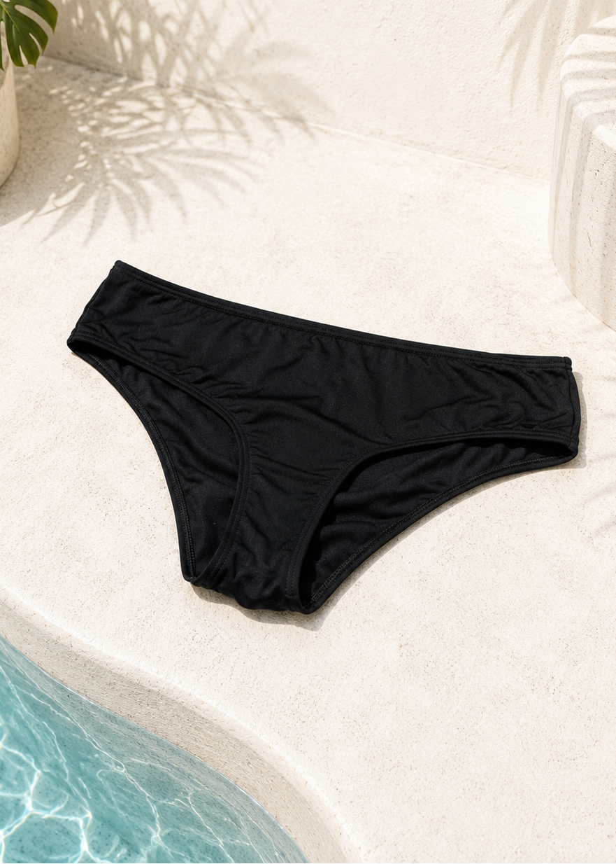PANTY DE TRAJE DE BAÑO NEGRO DE CINTURA MEDIA PARA MUJER | ATHLETA | TALLA M