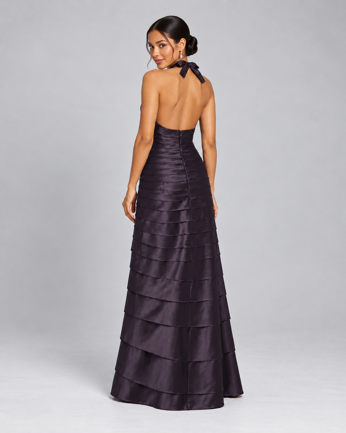 Vestido largo halter de satín para mujer, marca BCBGMAXAZRIA, talla 0