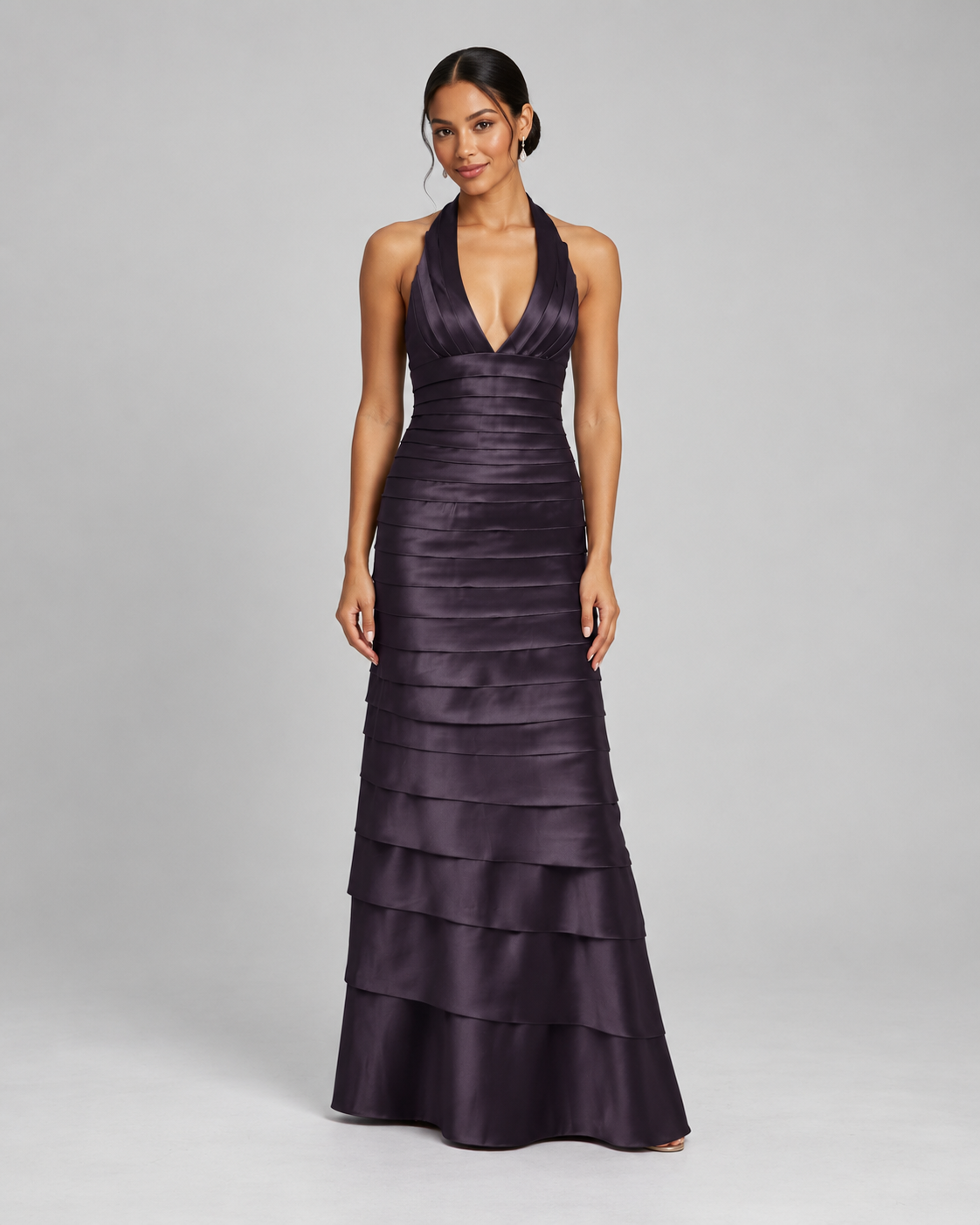 Vestido largo halter de satín para mujer, marca BCBGMAXAZRIA, talla 0, foto 3