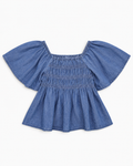BLUSA JEAN CON MANGAS ACAMPANADAS PARA NIÑA | OLD NAVY | TALLA M (8)