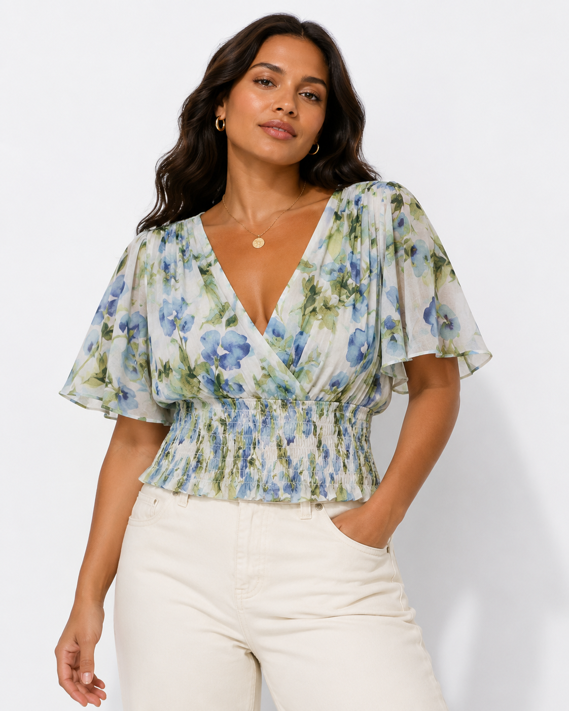 BLUSA CON ESTAMPADO FLORAL | ABERCROMBIE & FITCH | TALLA L