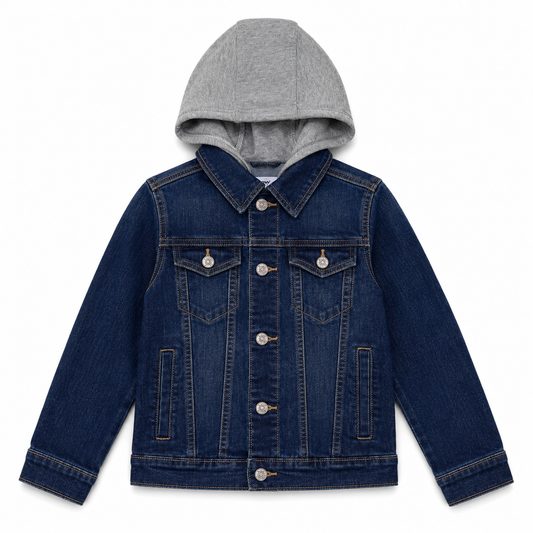 CHAQUETA JEAN CON CAPUCHA GRIS | OLD NAVY | TALLA L (10-12)