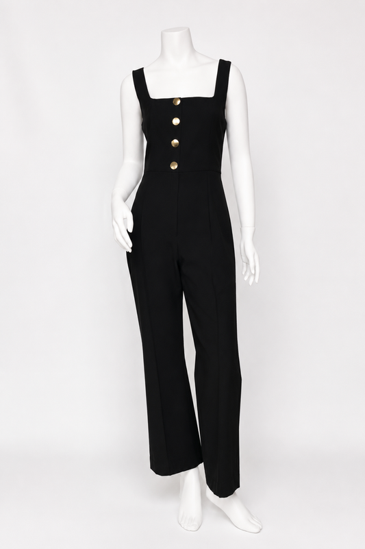 JUMPSUIT NEGRO CON BOTONES DORADOS | ZARA | TALLA M