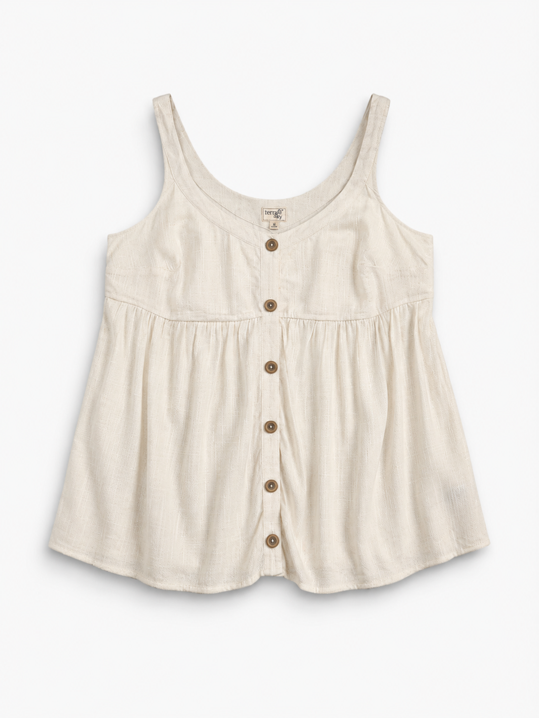BLUSA DE MEZCLA DE LINO SIN MANGAS | TERRA & SKY | TALLA 0X (14W)