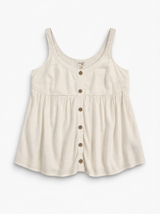 BLUSA DE MEZCLA DE LINO SIN MANGAS | TERRA & SKY | TALLA 0X (14W)