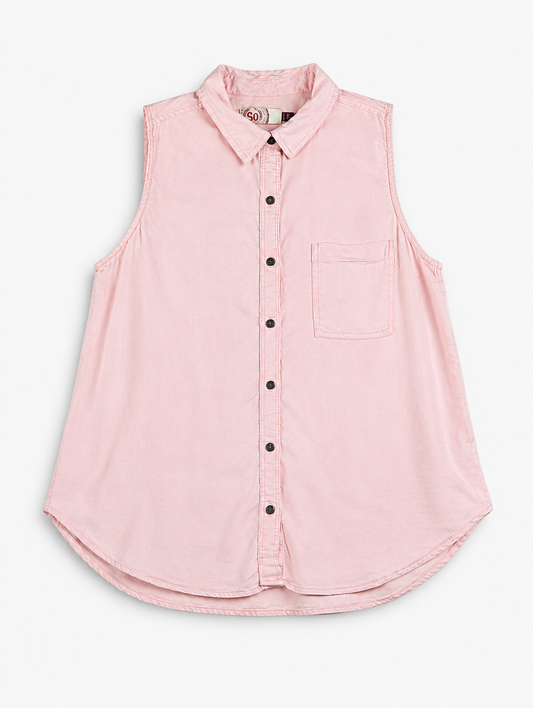 CAMISA ROSADA SIN MANGAS | SO | TALLA M