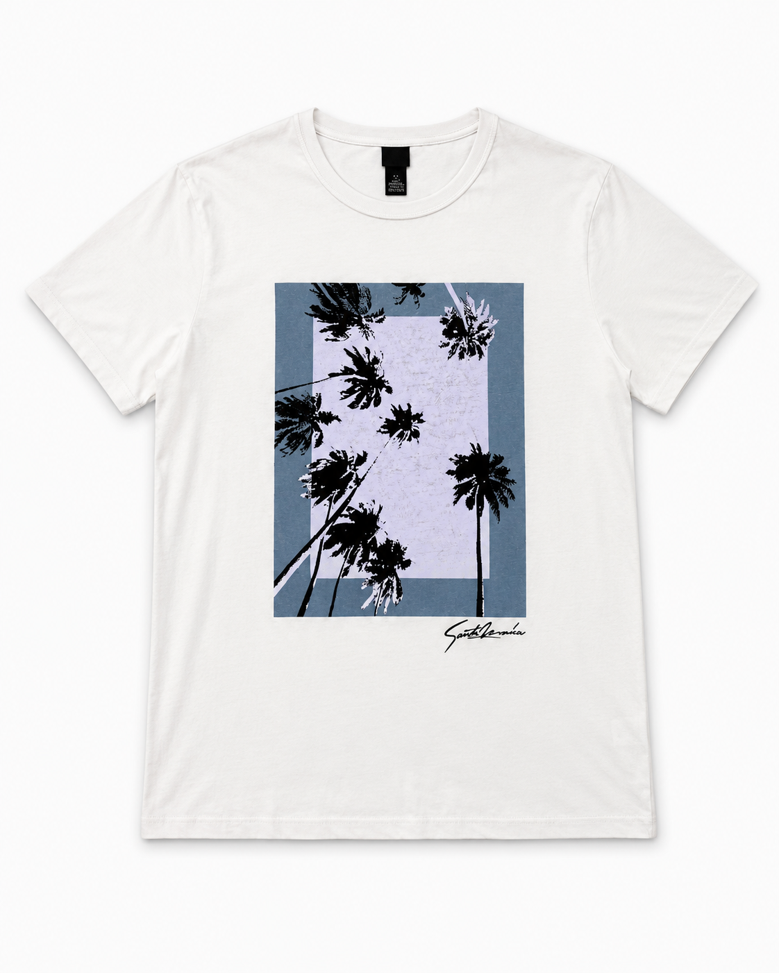 CAMISETA BLANCA CON ESTAMPADO DE PALMERAS | H&M | TALLA L