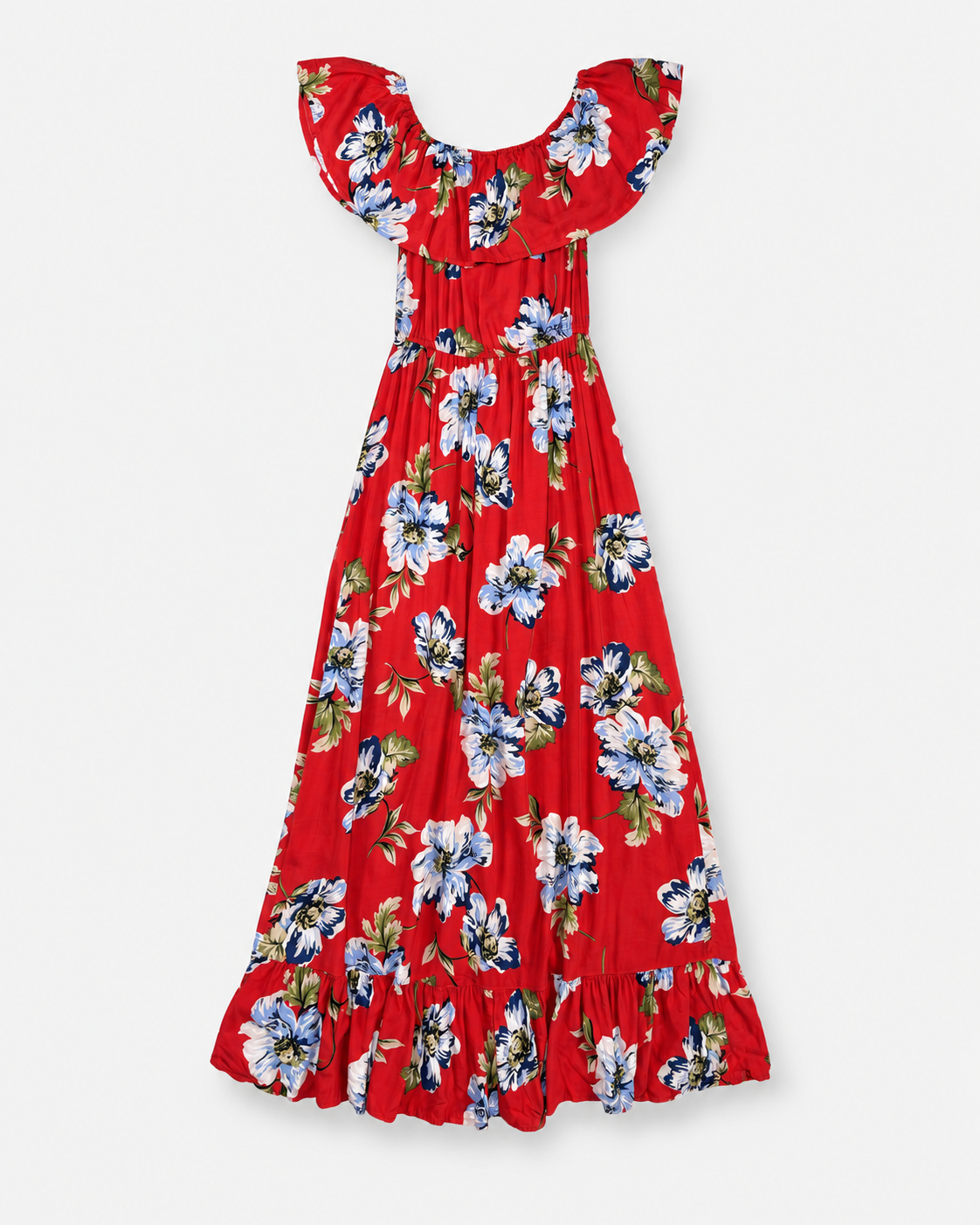 VESTIDO LARGO ROJO CON HOMBROS DESCUBIERTOS PARA MUJER | BAND OF GYPSIES | TALLA S