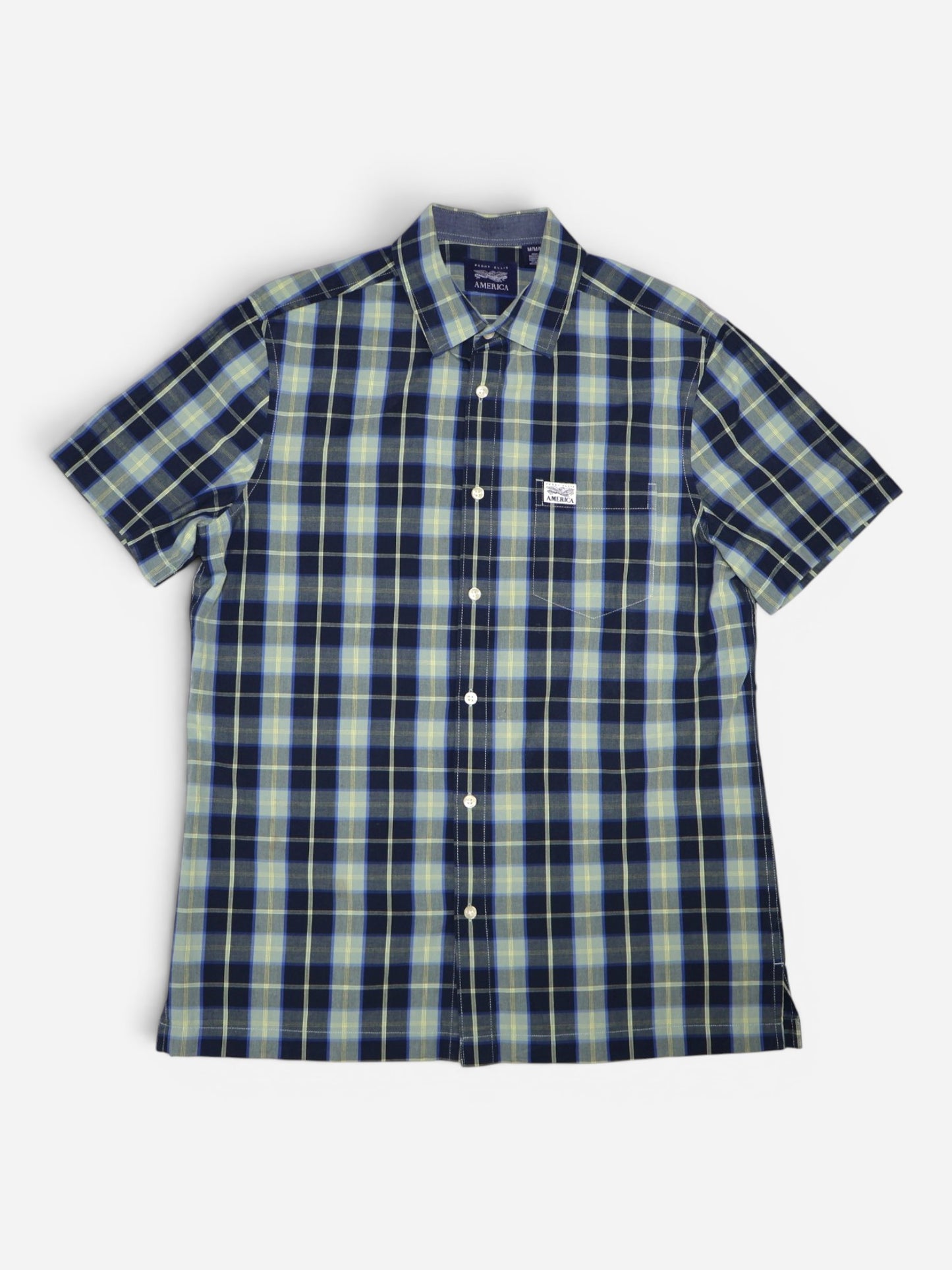 CAMISA DE CUADROS MANGA CORTA | PERRY ELLIS | TALLA M