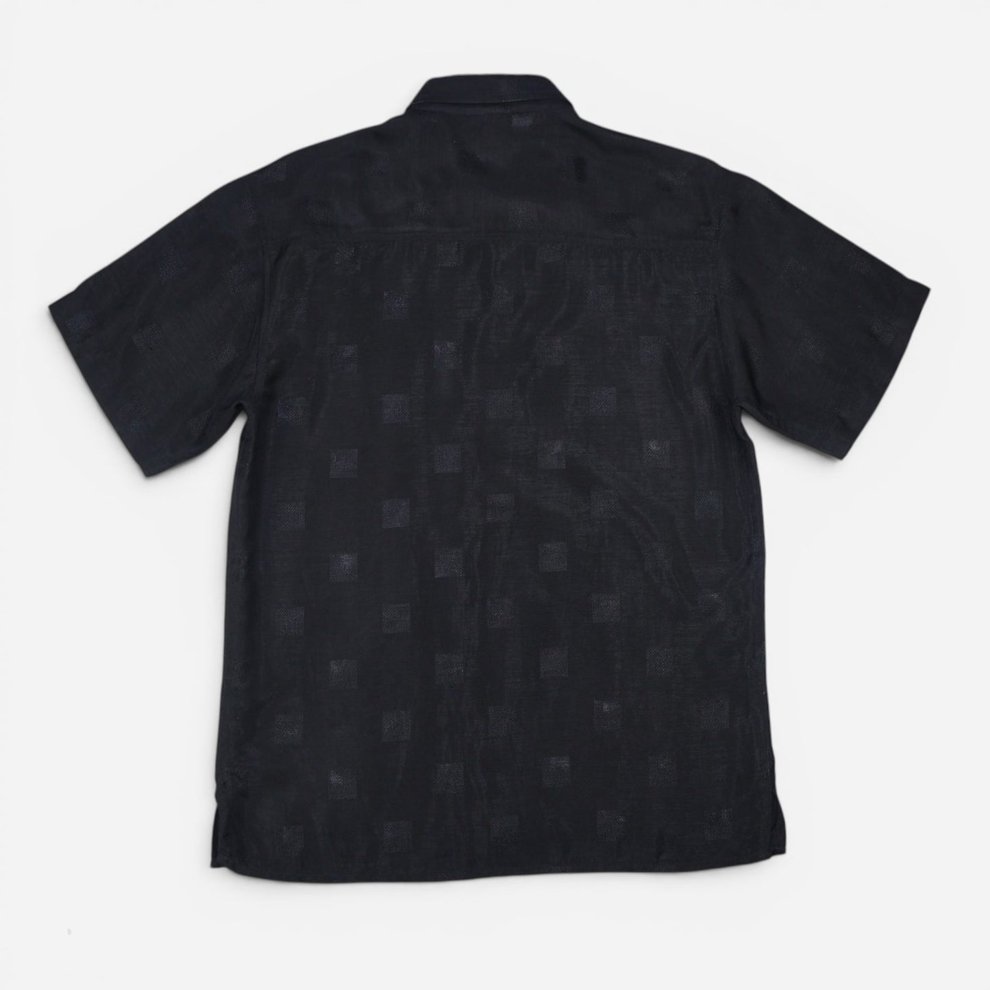 CAMISA NEGRA MANGA CORTA CON TEXTURA DE CUADROS | JORDAN | TALLA M