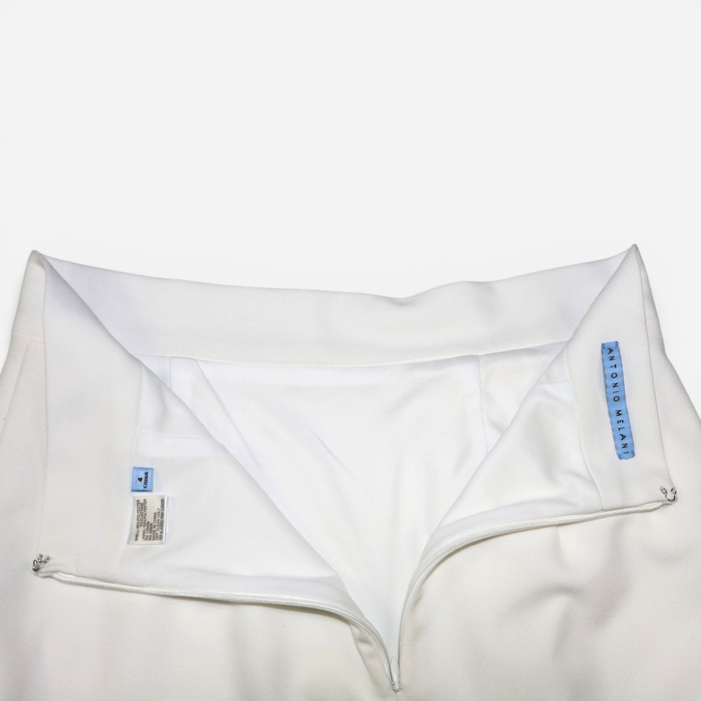 FALDA BLANCA TIPO LÁPIZ CON DETALLE DRAPEADO | ANTONIO MELANI | TALLA 4 (S)