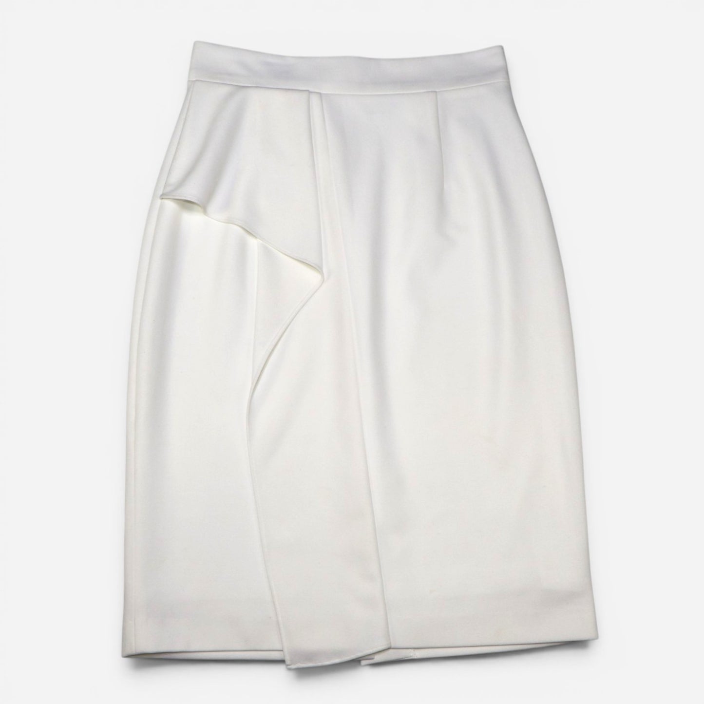 FALDA BLANCA TIPO LÁPIZ CON DETALLE DRAPEADO | ANTONIO MELANI | TALLA 4 (S)