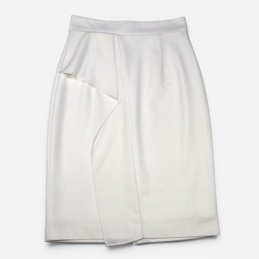 FALDA BLANCA TIPO LÁPIZ CON DETALLE DRAPEADO | ANTONIO MELANI | TALLA 4 (S)