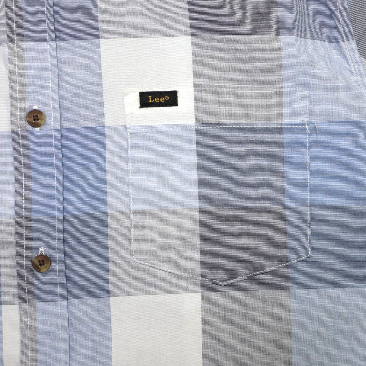 CAMISA MANGA CORTA DE CUADROS AZUL Y GRIS | LEE | TALLA M