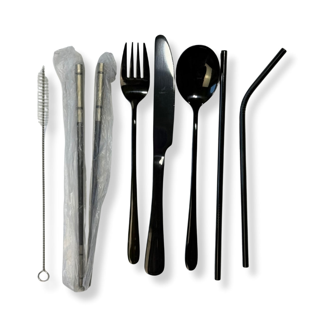 SET DE CUBIERTOS REUTILIZABLES CON ESTUCHE