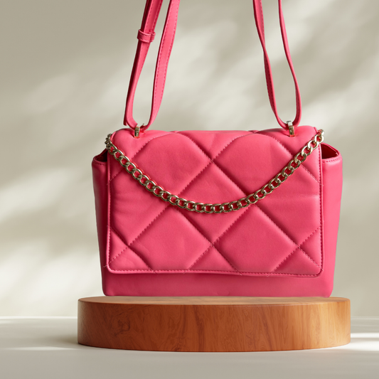 BOLSO ROSADO CON CADENA DORADA | A NEW DAY