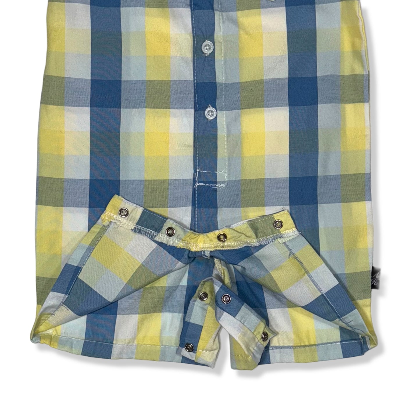 ROMPER A CUADROS AMARILLO Y AZUL PARA NIÑOS | AMERICAN HAWK | 12M