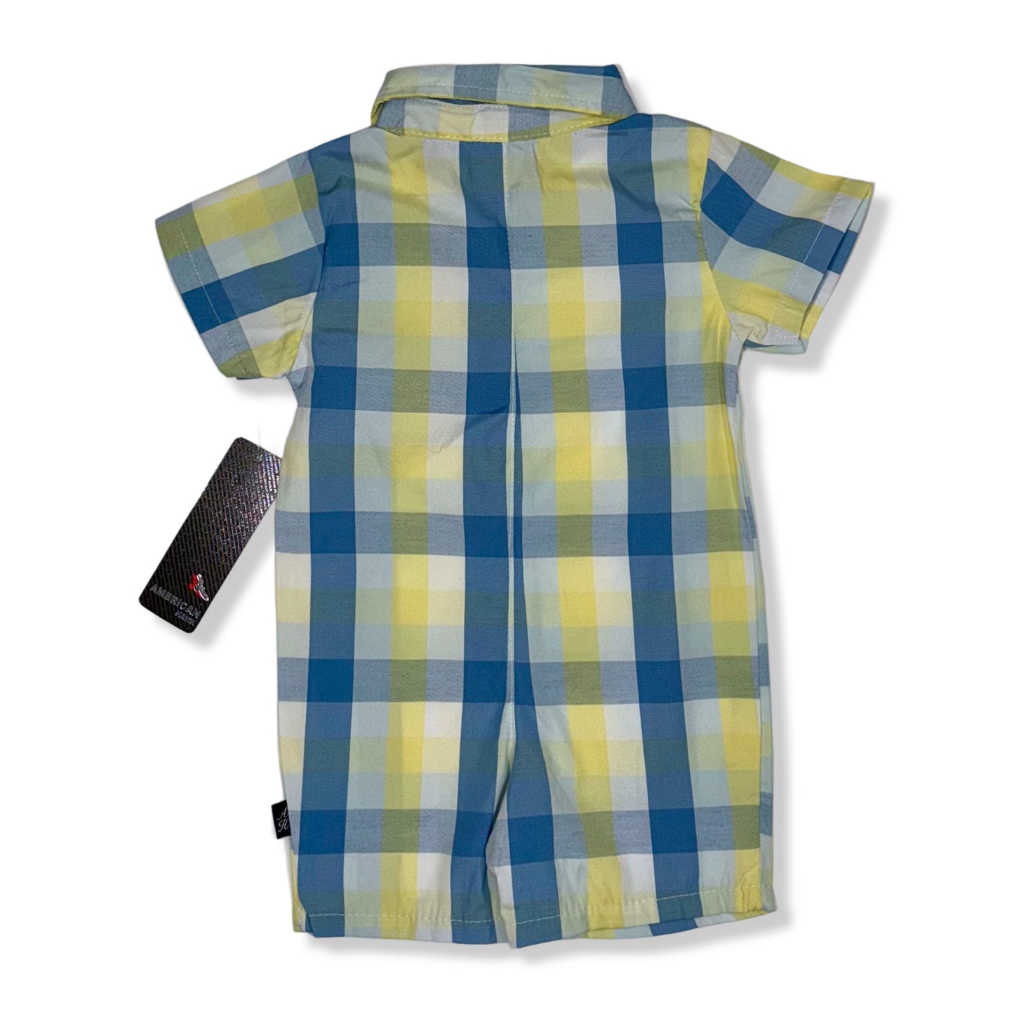ROMPER A CUADROS AMARILLO Y AZUL PARA NIÑOS | AMERICAN HAWK | 12M