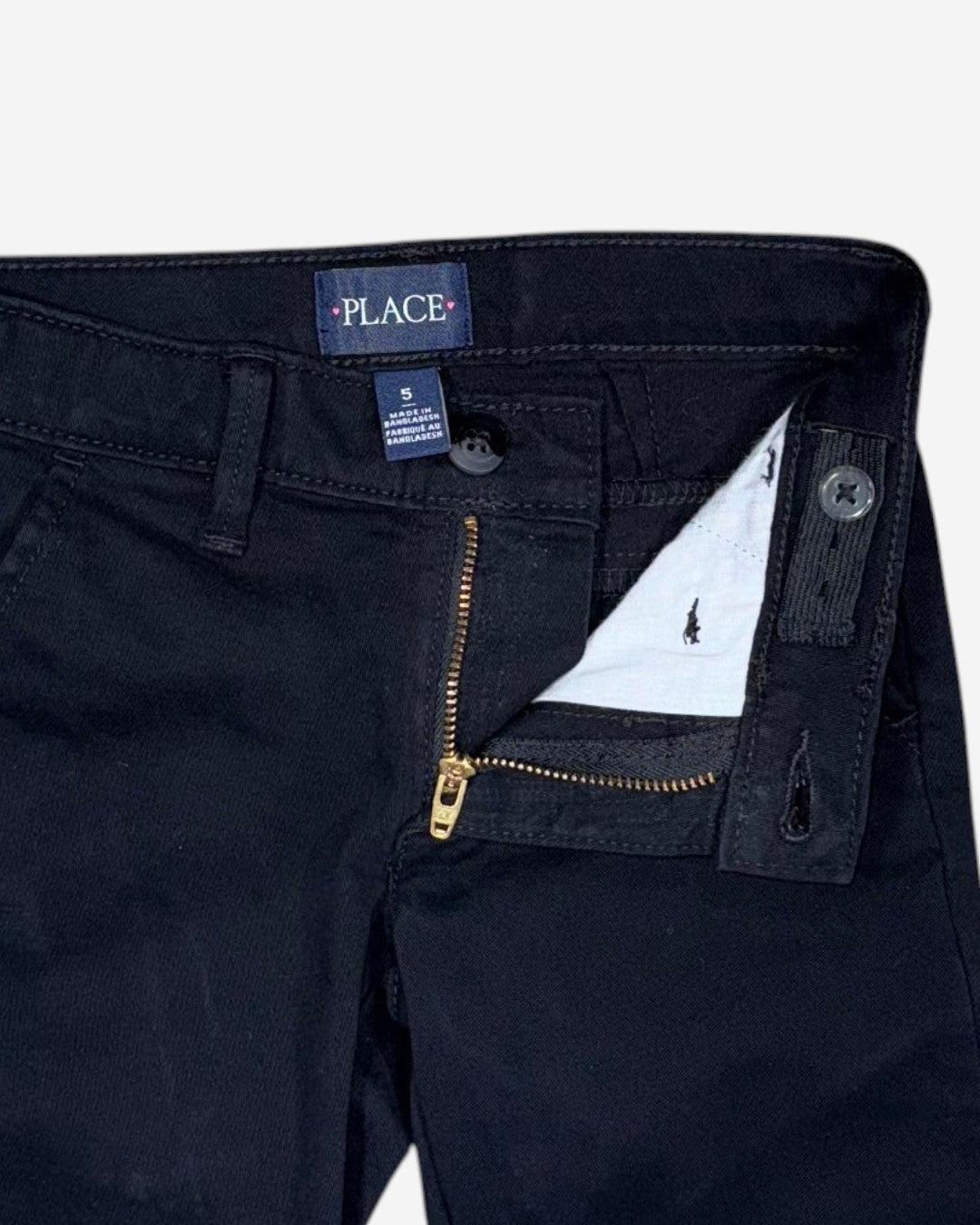 Pantalón negro tipo chino para niño The Children's Place talla 5, foto 3
