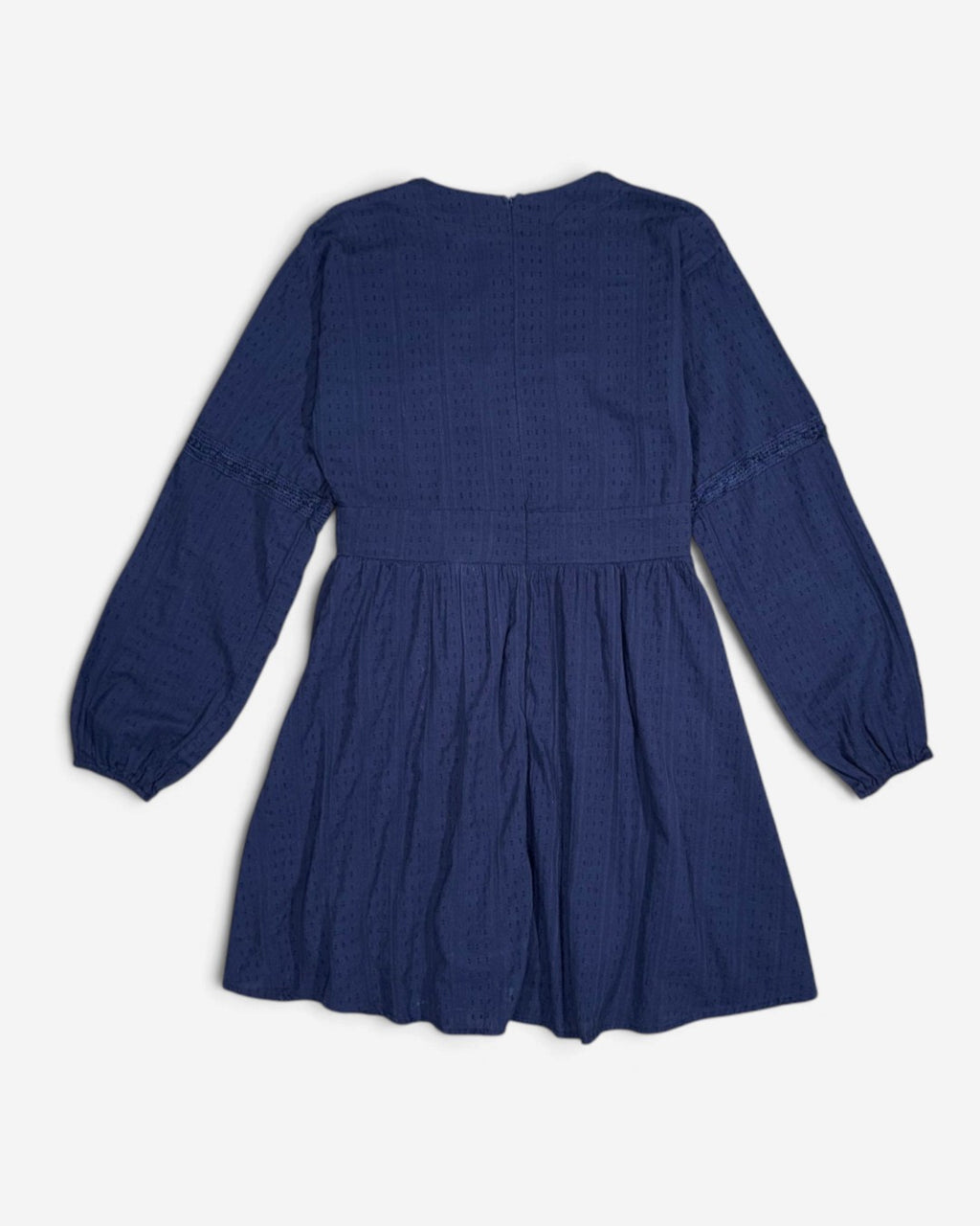 Vestido corto azul marino con encaje y mangas largas para mujer Fashion On Earth talla L, foto 4