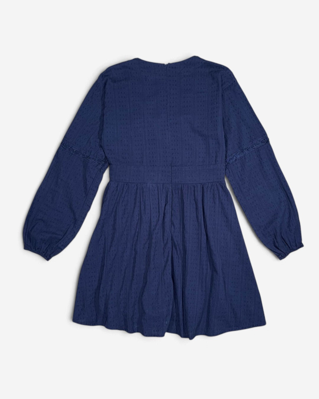 Vestido corto azul marino con encaje y mangas largas para mujer Fashion On Earth talla L, foto 4