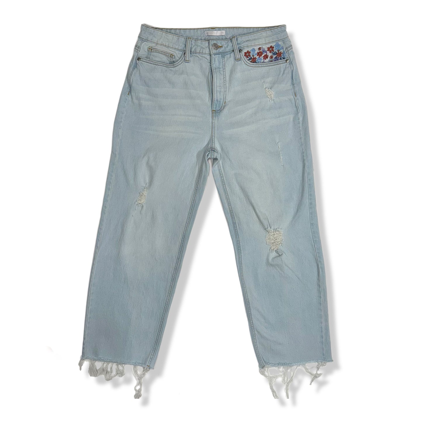 JEANS RECTOS CON BORDADO FLORAL | LAUREN CONRAD | 12