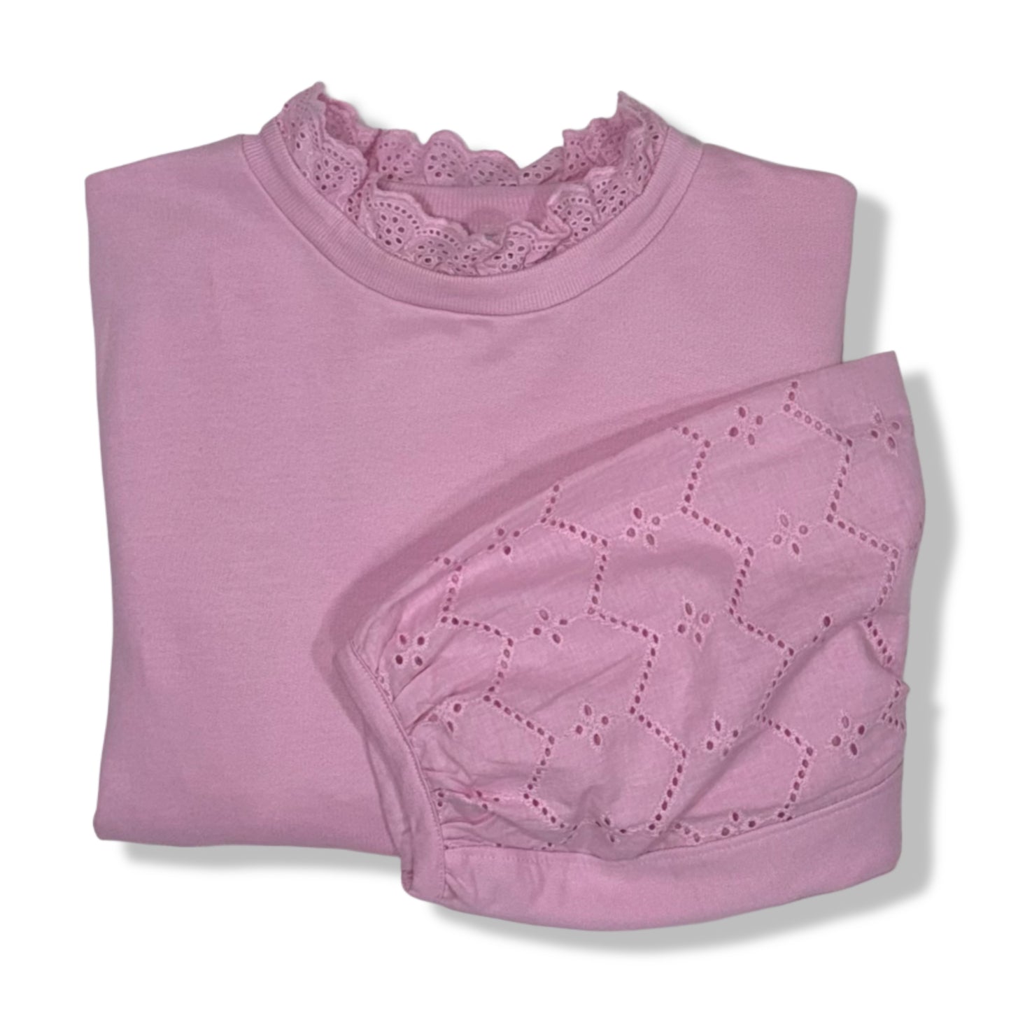 SUDADERA ROSADA CON MANGAS Y ESPALDA BORDADAS | CALLIGRAPHIE | TALLA M