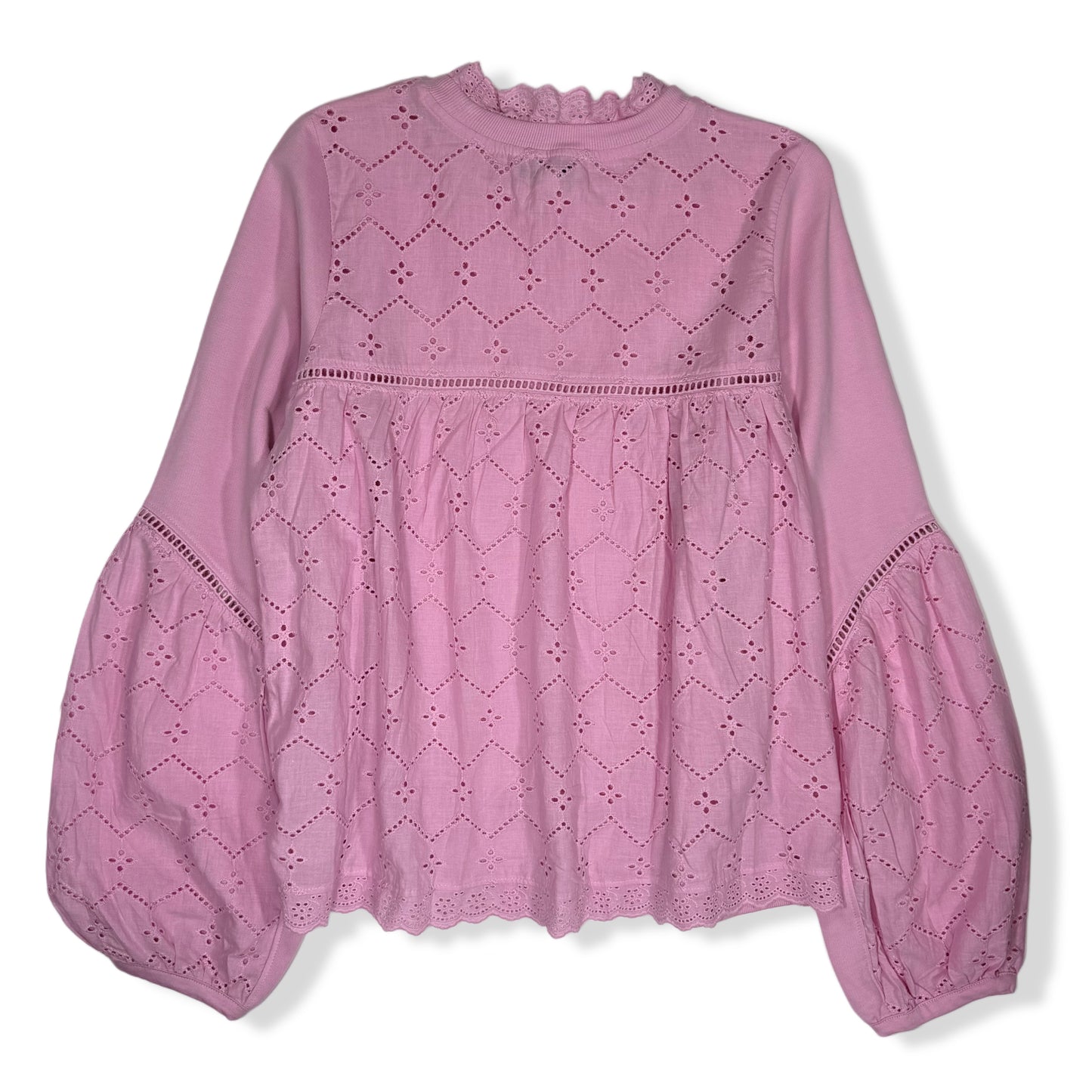 SUDADERA ROSADA CON MANGAS Y ESPALDA BORDADAS | CALLIGRAPHIE | TALLA M