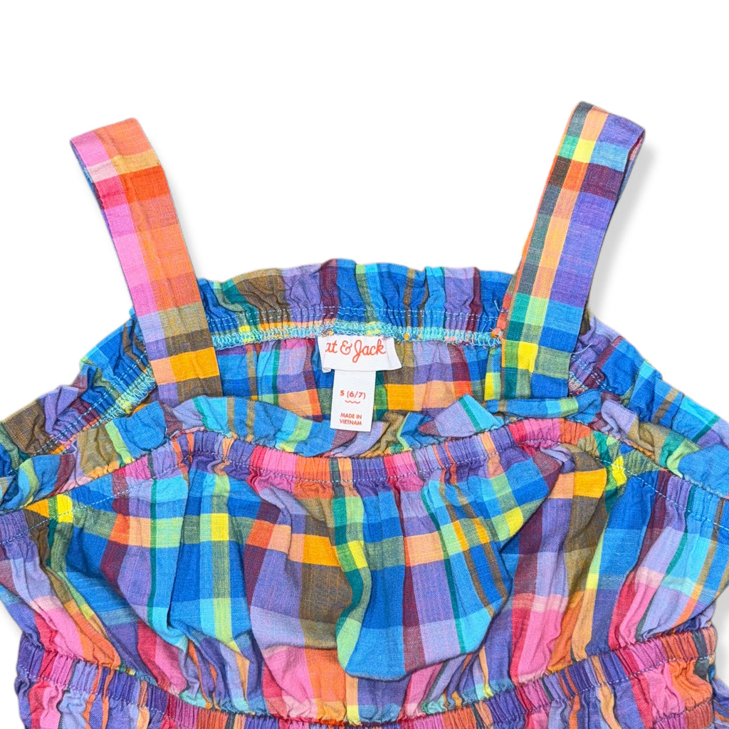 VESTIDO DE CUADROS PARA NIÑA | CAT & JACK | TALLA S (6/7)