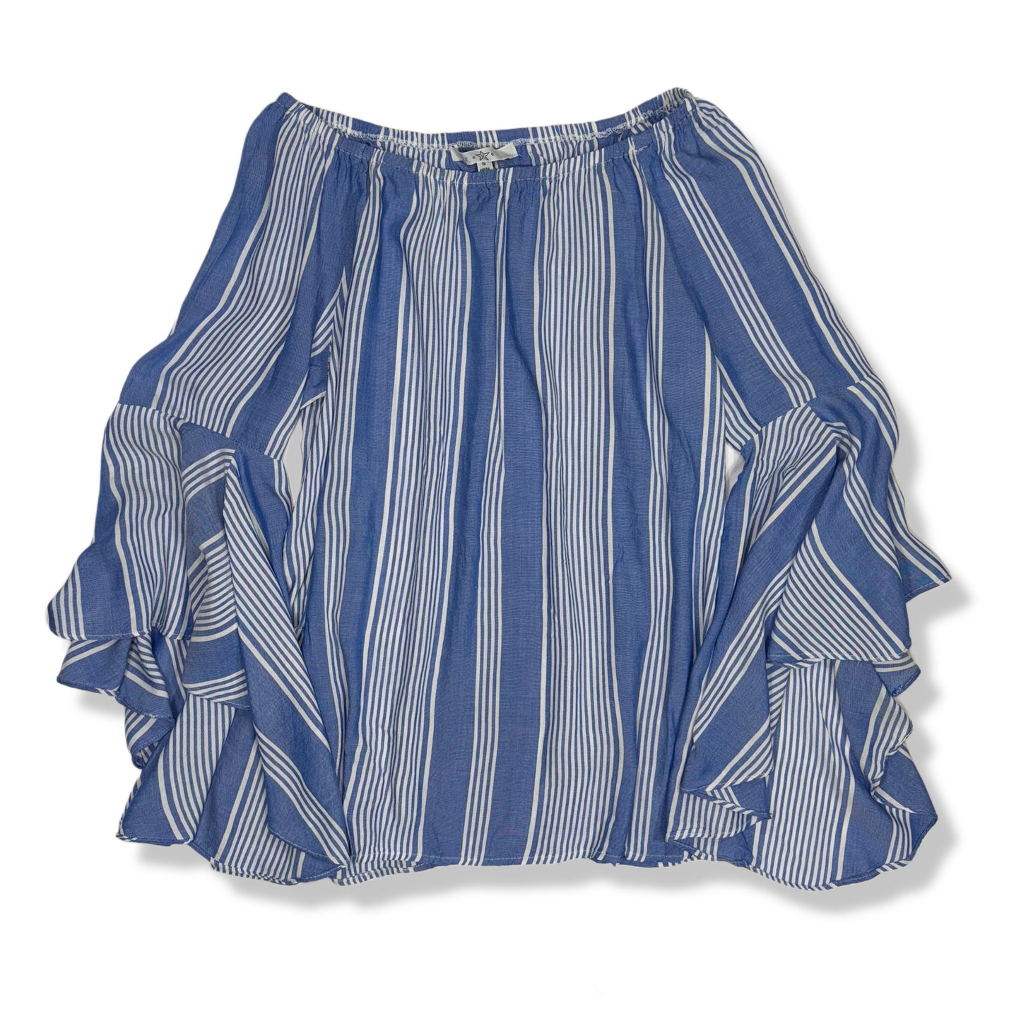 BLUSA ESTILO BOHO DE RAYAS AZUL | FEVER | S