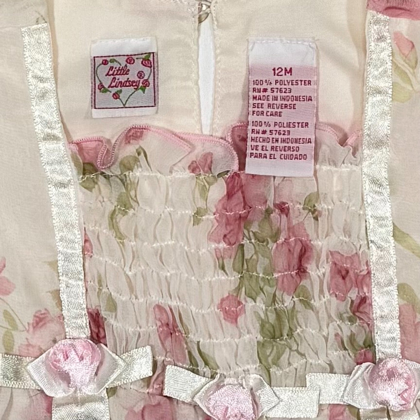 VESTIDO FLORAL PARA BEBÉ | LITTLE LINDSEY | TALLA 12 MESES