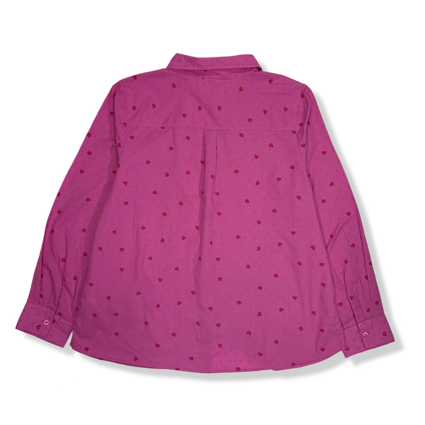 CAMISA ROSADA CON CORAZONES | DENIM & CO. | TALLA L