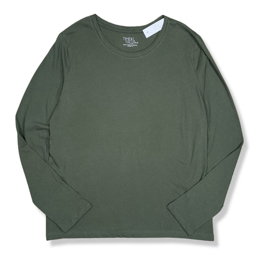CAMISETA MANGA LARGA VERDE OLIVA | TIME AND TRU | TALLA L