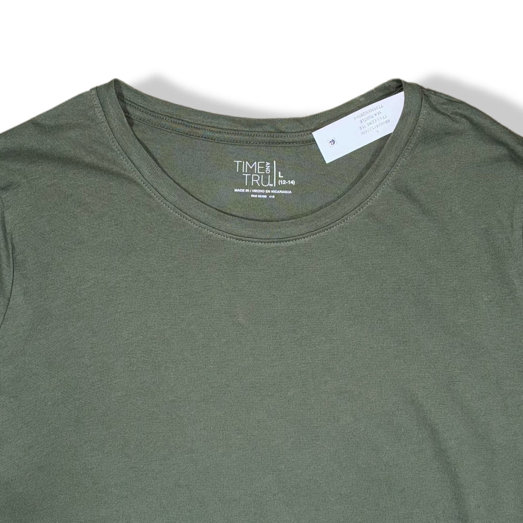 CAMISETA MANGA LARGA VERDE OLIVA | TIME AND TRU | TALLA L
