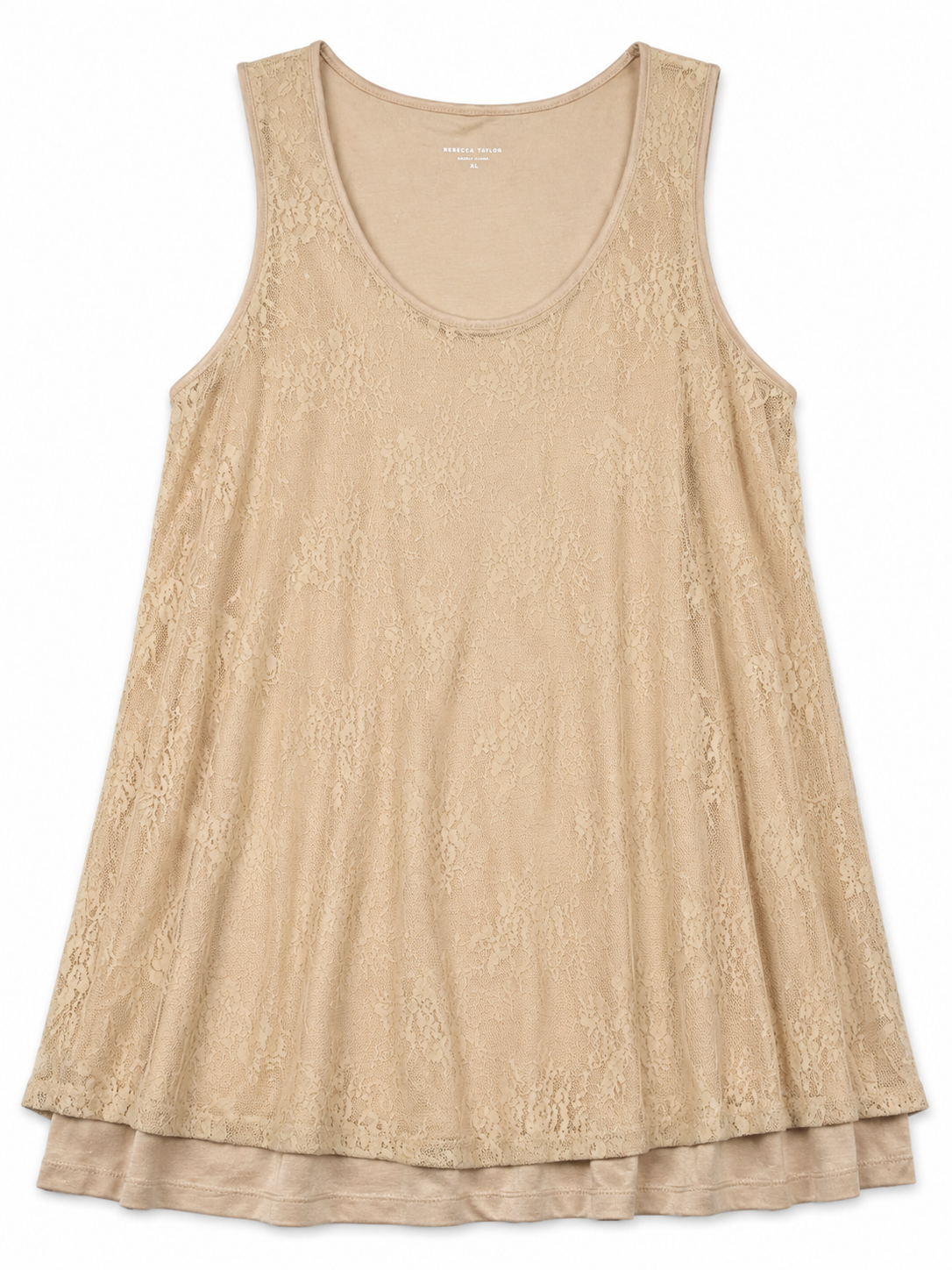 TOP CREMA SIN MANGAS CON ENCAJE | METAPHOR | TALLA XXL