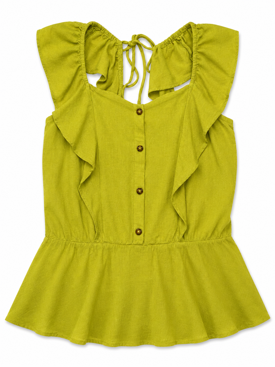 TOP TIPO PEPLUM CON VUELOS Y LAZO EN LA ESPALDA | MOA MOA | TALLA XL