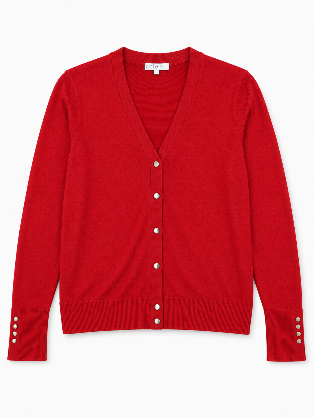 CARDIGAN ROJO CON BOTONES FRONTALES | CLEO | TALLA XL
