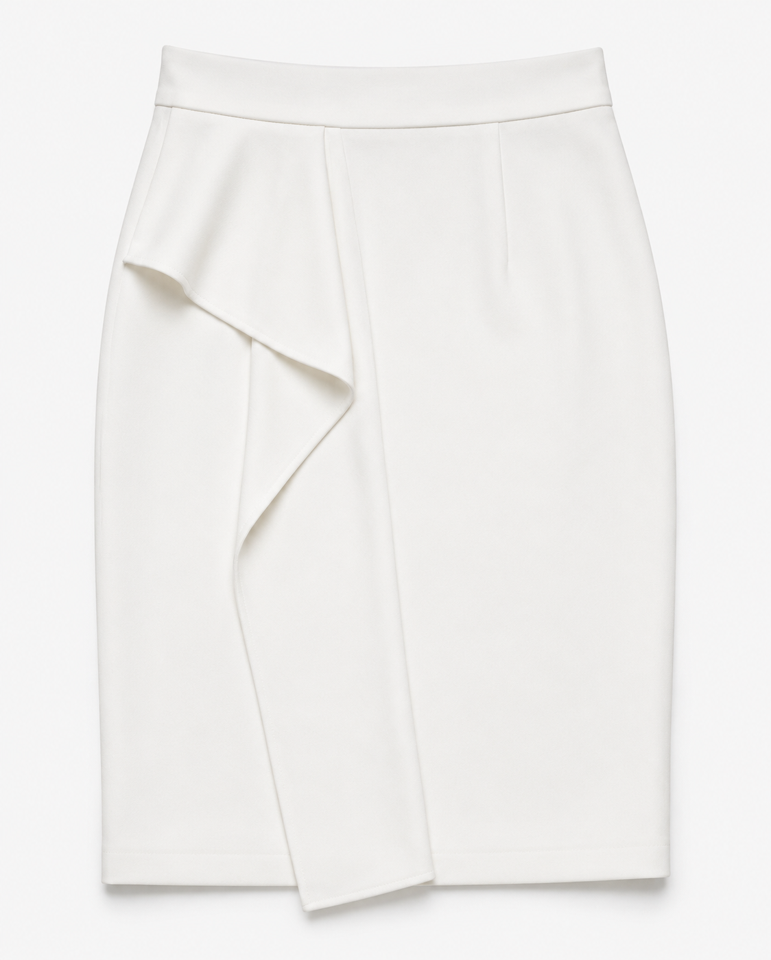 FALDA BLANCA TIPO LÁPIZ CON DETALLE DRAPEADO | ANTONIO MELANI | TALLA 4 (S)