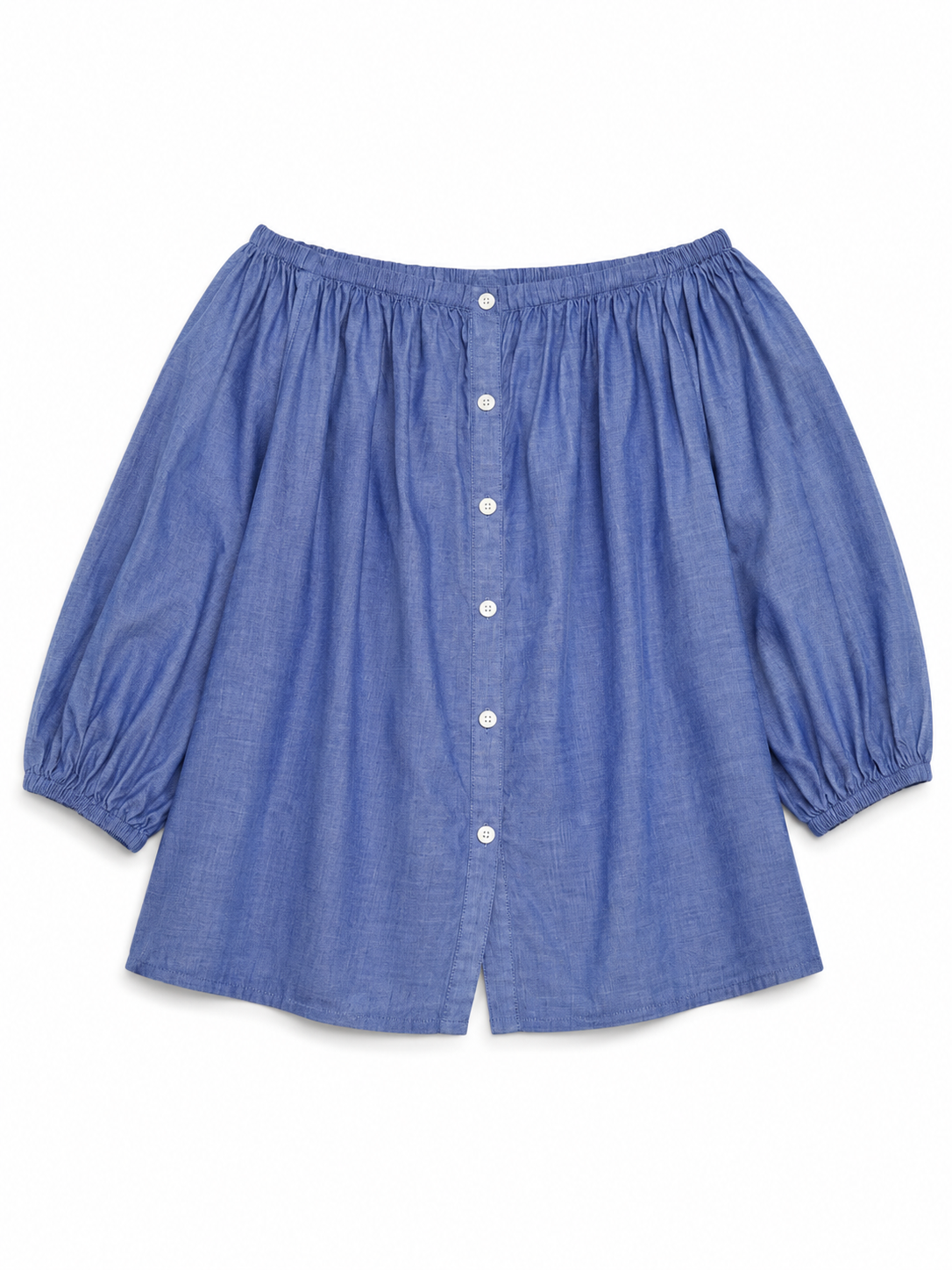 BLUSA DENIM CON HOMBROS DESCUBIERTOS | MERONA | TALLA M