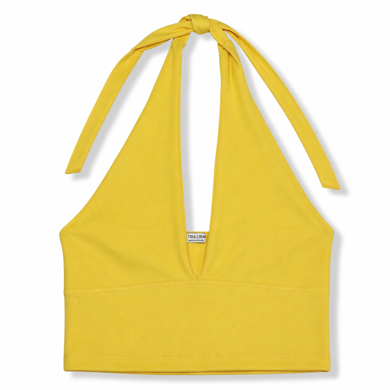 CROP TOP TIPO HALTER AMARILLO | STRADIVARIUS | TALLA M