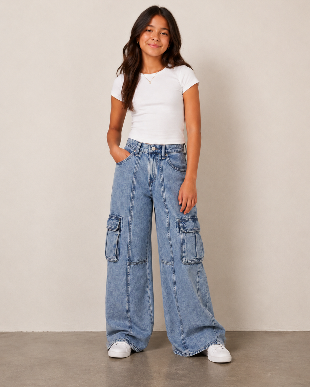 JEAN CARGO BAGGY DE TIRO ALTO PARA ADOLESCENTES | OLD NAVY | TALLA 14 AÑOS