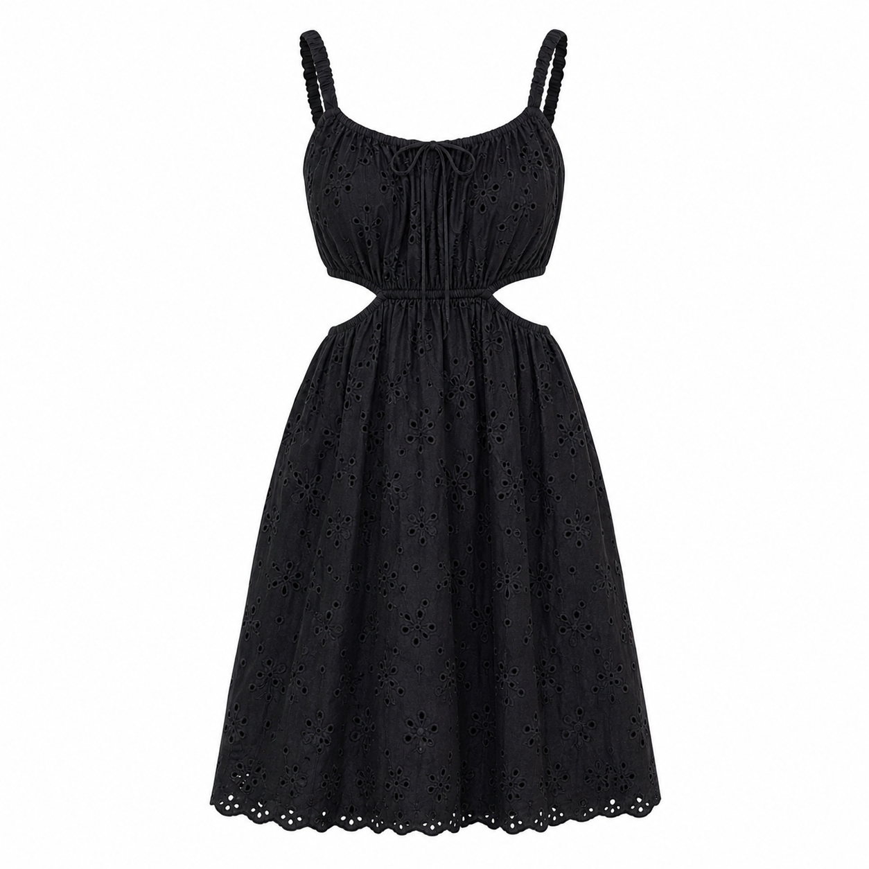 VESTIDO MINI NEGRO CON ABERTURAS | AMERICAN EAGLE | TALLA M