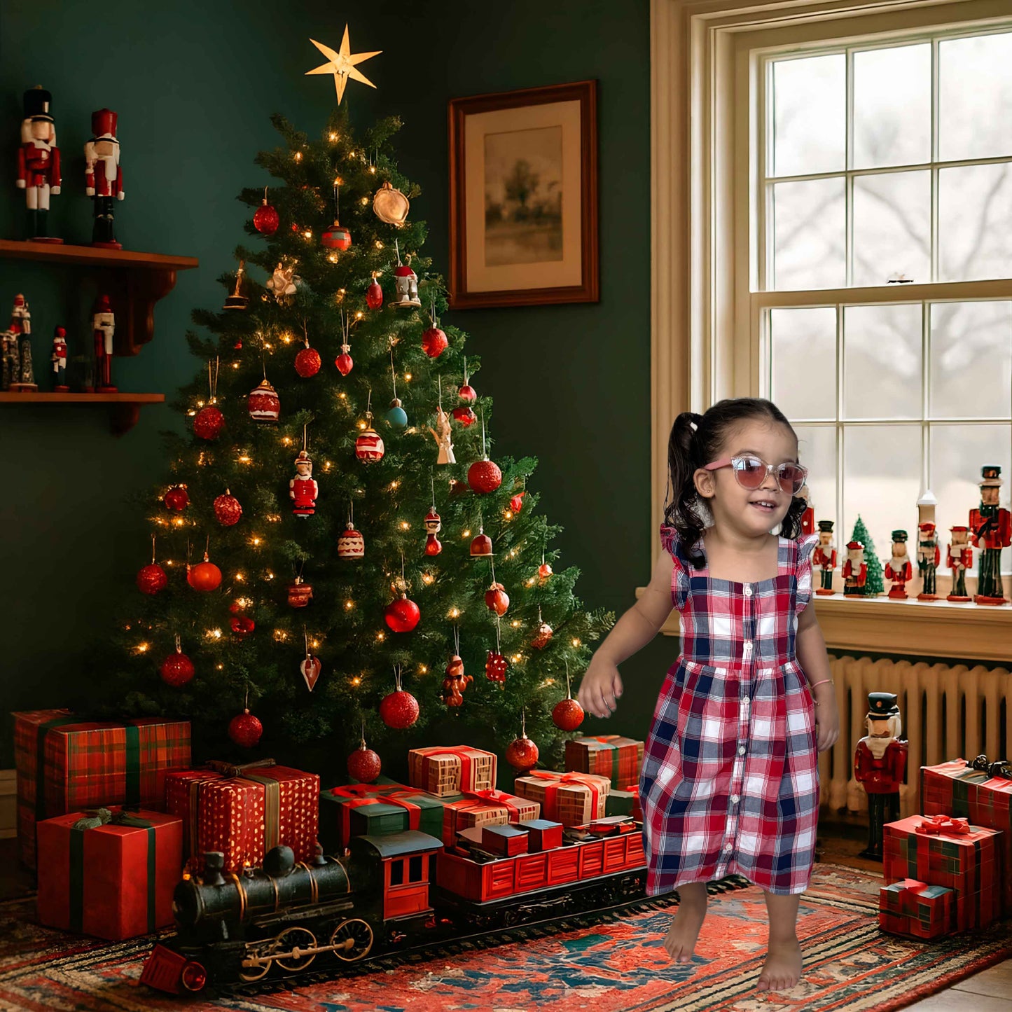 VESTIDO DE CUADROS ROJO AZUL | OSHKOSH B’GOSH | 4T