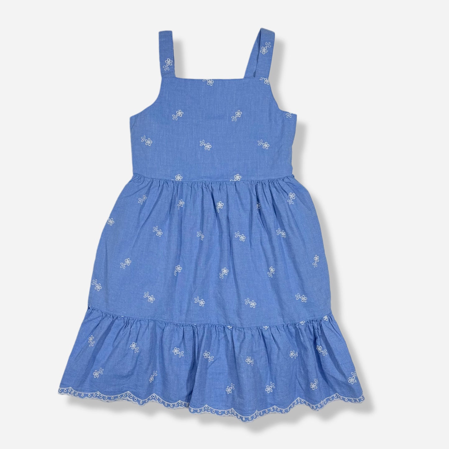 VESTIDO AZUL CON BORDADO FLORAL PARA NIÑA | CAT & JACK | M (8/10)