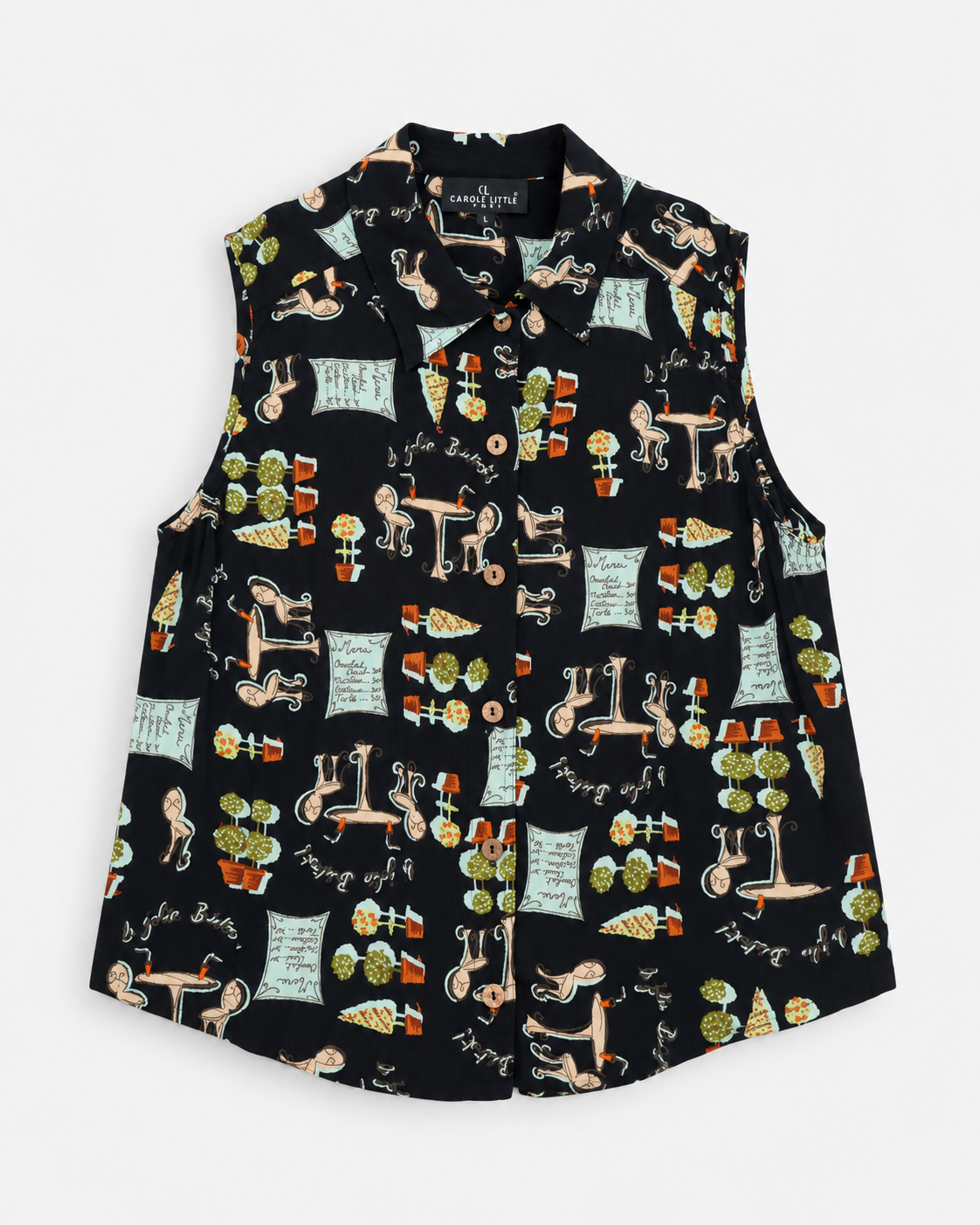 CAMISA SIN MANGAS ESTAMPADA PARA MUJER | CAROLE LITTLE | TALLA L