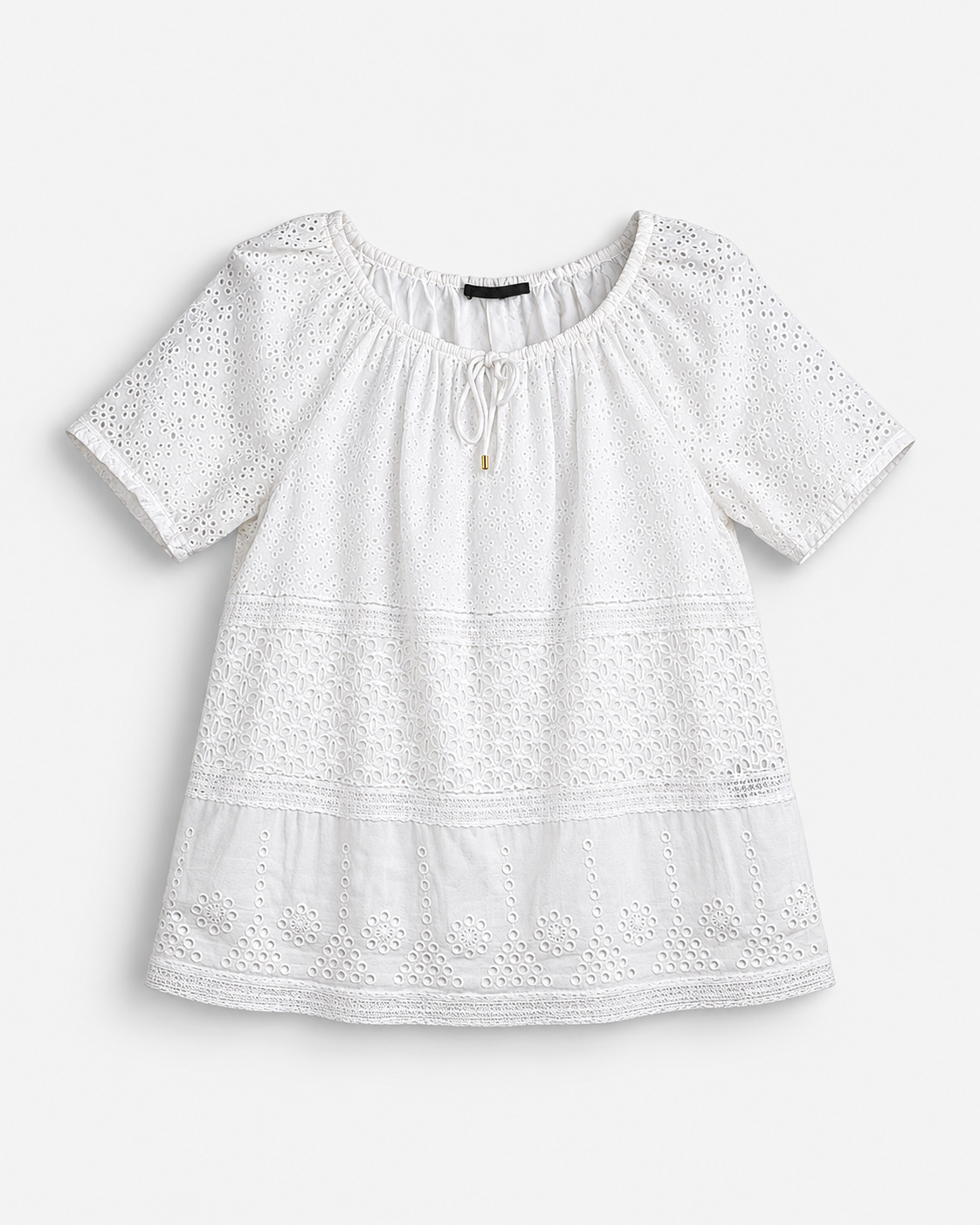 BLUSA BLANCA CON BORDADO CALADO PARA MUJER | LAUREN RALPH LAUREN | TALLA L