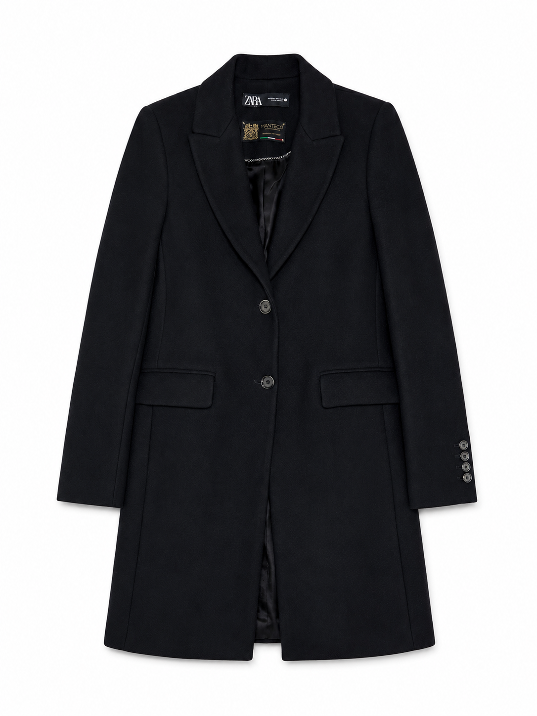 ABRIGO NEGRO ESTRUCTURADO | ZARA | TALLA XS